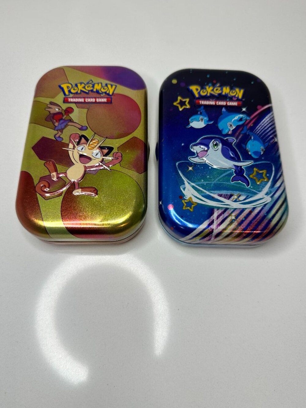 Pokémon TCG 2 Mini Tins + Card Lot Meowth Eevee